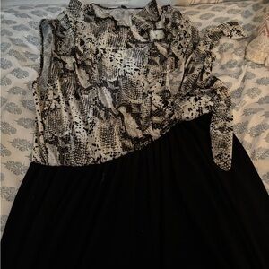 Tiana B. Black and White Snakeskin Jumpsuit